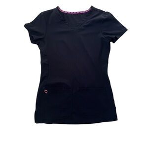 HeartSoul Black Short Sleeve Women's Scrub Top